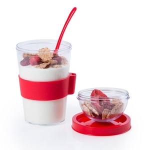 المحمولة الإفطار الحبوب الزبادي الحلوى كوب زبادي مع وجبة خفيفة على أعلى غطاء - Product Image 2