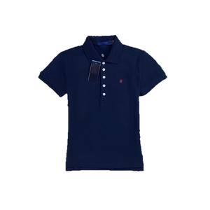 RL <span class=keywords><strong>Ralph</strong></span> for Mark T-shirt en coton pour <span class=keywords><strong>femme</strong></span>, brodé, style anglais, col à cinq boutons, coupe ajustée, vintage, uni - Product Image 6