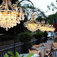Support de lustre de mariage réglable de 3 m, cadre métallique incurvé pour lustre en cristal, décoration de scène de cérémonie en extérieur