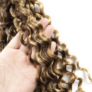Tresses de cheveux humains bohème, extension naturelle de cheveux noirs, 4/27g/paquet, cheveux bouclés, couleur miel, pour torsion, 100g - Product Image 2
