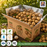 Boîte en carton d'expédition à isolation thermique kraft recyclée pour l'emballage d'aliments surgelés plats frais préparés axés sur la protection de l'environnement
