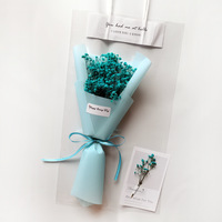Sac fourre-tout de célébrités sur Internet Bouquet de fleurs sèches Gypsophile éternelle Fleurs Eal pour la Saint-Valentin Cadeaux d'enseignant et d'anniversaire