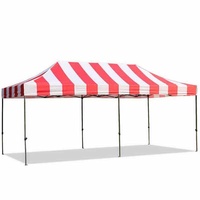 Carpa de Carnaval Mini Personalizada para Exteriores, Carpas Promocionales con Rayas Rojas y Blancas, Carpa para Ferias Comerciales y Eventos para Fiestas