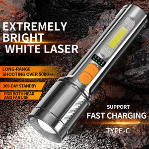 Độ Sáng Cao USB Sạc <span class=keywords><strong>Torch</strong></span> Ánh Sáng 500MAh COB Ánh Sáng Bên Với Dung Lượng Pin Hiển Thị Mạnh Mẽ Dài Phạm Vi <span class=keywords><strong>Zoom</strong></span> Đèn Pin - Product Image 3