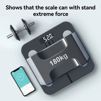Gehärtetes Glas 180kg Smarte Haushaltswaage Gesundheit BMI Persönliche Badezimmerwaage Körperfett Digitale Elektronische Waage
