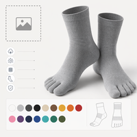 Chaussettes à cinq doigts en pur coton pour hommes et femmes, idéales pour la course et le yoga, chaussettes athlétiques montantes à doigts séparés