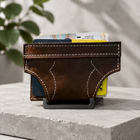 Dompet Kartu Kulit Boshiho Novel Underwear Shape Crazy Horse, Tempat Kartu Kulit Mini Kreatif Lucu, Dompet Kartu Kulit Portabel