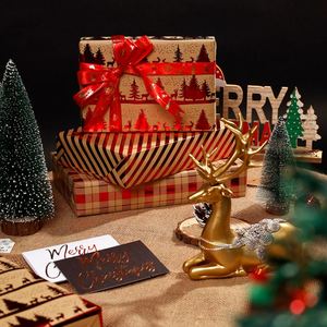 Venta al por mayor de papel de regalo de Navidad con estampado en caliente 43*300 cm papel de regalo de papel Kraft - Product Image 2