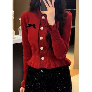Nuovo arrivo maglione da donna <span class=keywords><strong>con</strong></span> orlo a volant retrò - Elegante design <span class=keywords><strong>con</strong></span> finiture <span class=keywords><strong>in</strong></span> <span class=keywords><strong>pizzo</strong></span>, perfetto per appuntamenti e uscite casual - Product Image 4