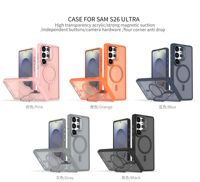 Étuis de téléphone portable magnétiques de luxe, étui translucide avec support pour appareil photo pour Samsung S26 Ultra