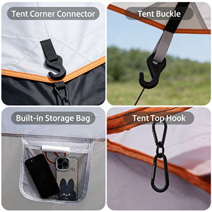 เต็นท์แคมป์ปิ้งสำหรับครอบครัว เต็นท์วิ<span class=keywords><strong>ล</strong></span><span class=keywords><strong>ล</strong></span>่าสุดหรู พร้อมผ้ากันแดด 210D UPF50+  พร้อมห้องพักพิงขนาด 1.8 ม. - Product Image 5