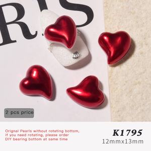 Paso Sico, boutons rotatifs à double usage, populaires, faits à la main, avec des perles en forme de cœur, 2 tailles, pour la décoration des ongles, la <span class=keywords><strong>Saint</strong></span>-<span class=keywords><strong>Valentin</strong></span> - Product Image 5