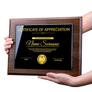 Plaque de récompense personnalisée en bois massif de haute qualité, gravée et imprimée UV, écologique, pour cadeaux de bienvenue, entreprises et bien-être public - Product Image 1