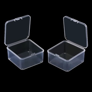 Transparent Plastic Square Storage Box 7.5cmx7.5cmx3.5cm With Lid Portable For Jewelry Earplugs Spare Parts Fishing Tackle - Product Image 2
