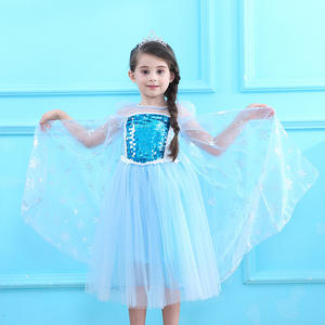 टीवी और फिल्म वेशभूषा लड़कियों एसा रानी राजकुमारी पोशाक अनुसिन बच्चों की वेशभूषा हेलोलीन कार्निवल पार्टी प्रोम गाउन ब्लू फैंसी ड्रेस अप - Product Image 2