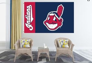 Drapeau des Indiens Clevelands Team Banner 3 * 5ft pour les fans de sport Garage Intérieur Chambre Man Cave Décoration murale - Product Image 3