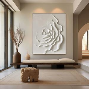 Peinture décorative minimaliste abstraite sur toile, texture 3D faite à la main, style Wabi Sabi, vente en gros personnalisée - Product Image 5