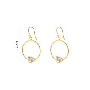Pendientes de Aro Abierto Primal Glow con Diseño de Halo de Cristal Natural, Joyería Geométrica Inspirada en la Naturaleza para Mujer, Regalo - Product Image 6