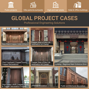 <span class=keywords><strong>Porte</strong></span> d'entrée résidentielle en cuivre, chef-d'œuvre sur mesure, inspirée de l'Art déco, élégante, sophistiquée, finition peinte à la main - Product Image 4