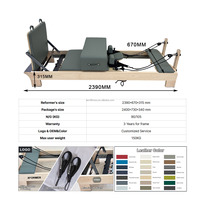 Machine de Pilates Reformer Commerciale en Bois d'Érable de Haute Qualité avec Barre de Repose-Pieds, Portable et Durable pour Studio de Pilates et Exercices Corporels
