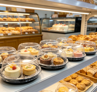Boîte à collation ronde transparente à trois compartiments en plastique de qualité alimentaire pour l'emballage de fruits, de noix et de mini-gâteaux