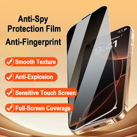 Protection d'écran en verre trempé anti-espion anti-reflet pour iPhone 15 Pro Max, avec chambre automatique anti-poussière