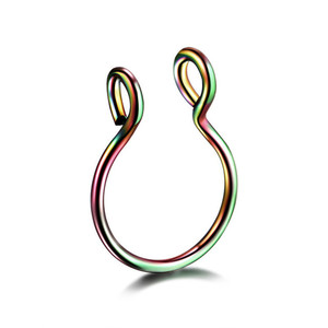 Stainless Steel None <strong>Piercing</strong> Body Jewelry <strong>Nose</strong> <strong>Studs</strong> U Shape <strong>Fake</strong> Hook <strong>Nose</strong> Ring for Men and Women Wholesale - Product Image 4
