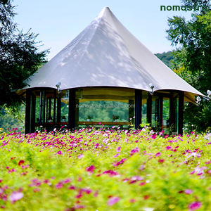 Carpa Glamping de lujo frente a la playa, estructura de vidrio para campings tropicales, carpas prefabricadas con frente de vidrio para <span class=keywords><strong>retiro</strong></span> forestal - Product Image 1
