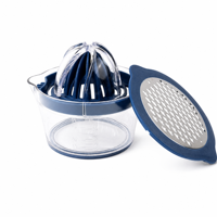 Presse-agrumes manuel multifonction Smartpan avec gobelet doseur, râpe et passoire pour citron, orange et lime