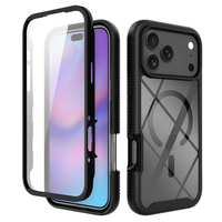 Coque de protection intégrale transparente antichoc en TPU+PC pour iPhone 17 Pro Max avec protection d'écran