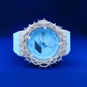 Reloj de Lujo con Diamantes de Moissanita y Cuarzo, en Acero Inoxidable Antiguo, con Esfera de Cristal, Diseño Elegante y Moderno - Product Image 1