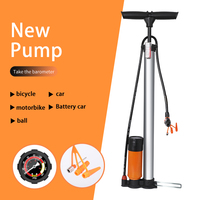 Portable Bicycle Hand Pump MTB Schrader Presta Valve Aluminum Bike Pump with Pressure Gauge