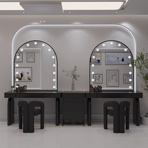 Cream Colored Wedding Dressing <b>Table</b> With Lights Makeup <b>Vanity</b> Beauty Studio <b>Table</b> - Product Image 2