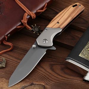 Cuchillo Plegable de Acero Inoxidable OEM con Mango de Madera, Herramienta Táctica de Supervivencia EDC para Camping, Cuchillo para Grabado DIY - Product Image 3