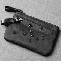 Dompet EDC X-Pac Logo Kustom Tahan Air Mini dengan Resleting, Tempat Kartu, Dompet Koin, Organizer Kartu Kredit dengan Tali Pergelangan Tangan