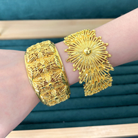 Vente en gros de bracelets et bagues en plaqué or 24 ct JXX style Dubaï pour femmes, bijoux de mariage/fête/fiançailles