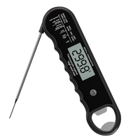 Thermomètre numérique étanche en plastique avec écran LCD, alimenté par piles, pour la cuisine, la cuisson, la friture et la mesure de la température des steaks