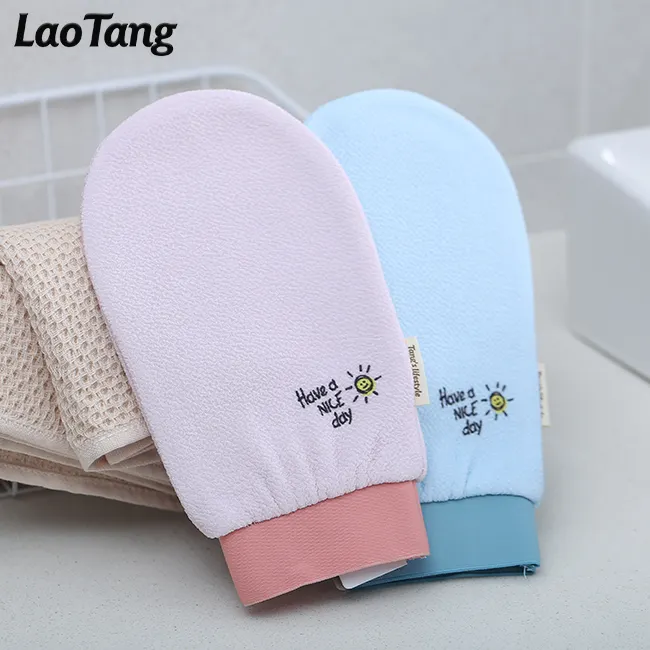 Benutzer definierte Druck Korean Peeling Mitt Deep Body Scrub Peeling Handschuh Bad Dusche Entfernen Sie abgestorbene Haut