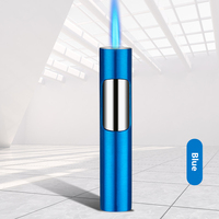 Briquet à gaz miniature rechargeable avec logo personnalisé, vente en gros, briquet moderne coupe-vent à flamme jet pour cadeaux
