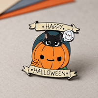 Hersteller-Großhandel: Moderne, niedliche schwarze Kürbis-Halloween-Partygeschenke, Festival-Geschenke, Souvenirs, individuelle Metall-Emaille-Artikel