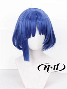 Vente en gros 35cm Bleu Bocchi Rock Droite Fabriqué à la Machine Haute Température Brun Clair 130% Densité Rose Maille Net Cap Cosplay Perruque - Product Image 2