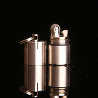 Porte-clés Briquet Recharge Cigare Clé Cigarette Huile Survivre Capsule Kérosène Fluide Essence Chaîne Porte-clés Torche Essence Anneau