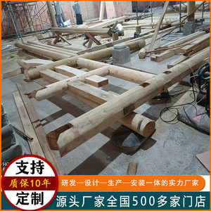 Pérgola de Madera de Estilo Arquitectónico Chino Tradicional, Estructura de Ciprés, Decoración para Exteriores, Hecha en Guangdong - Product Image 3