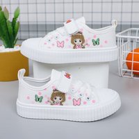 Chaussures de course plates pour enfants, baskets blanches pour filles, mode printemps-été 2024, pas cher, pour les élèves