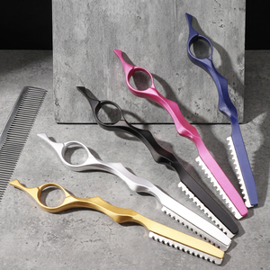 Hair <b>Cutter</b> Metal Single <b>Edge</b> Blade Straight Carbon Steel Safety Razor with Rubber Handle Right-Handed for Hair Thinning - Product Image 4