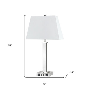 HMS 28 \ "nichel metallo USB LED lampada da tavolo bianco Rattan paralume moderno stile nordico europeo Touch Dimming per camere da letto batteria - Product Image 5