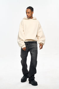 Sudadera con capucha corta personalizada DiFan, estilo oversize, 500 g/m², con estampado puff, de felpa francesa, capucha <span class=keywords><strong>grande</strong></span>, peso pesado - Product Image 2
