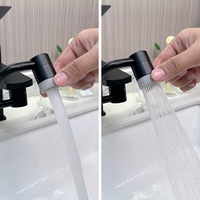 1080 pivotant bras robotique robinet pulvérisateur aérateur laiton noir économie d'eau robinet Extender chaud froid cuisine bassin robinet aérateur