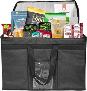 Insulated Cooler Bags with Zipper Closure,Reusable Grocery Shopping Bags Keep Food Hot or Cold,Collapsible Lunch Bag - Product Image 3