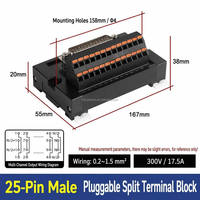 Bloc de bornes à pression en cuivre pur PA66 1 entrée 16 sorties, module 0,2-1,5 mm² 300 V 17,5 A pour centre de commande de moteur